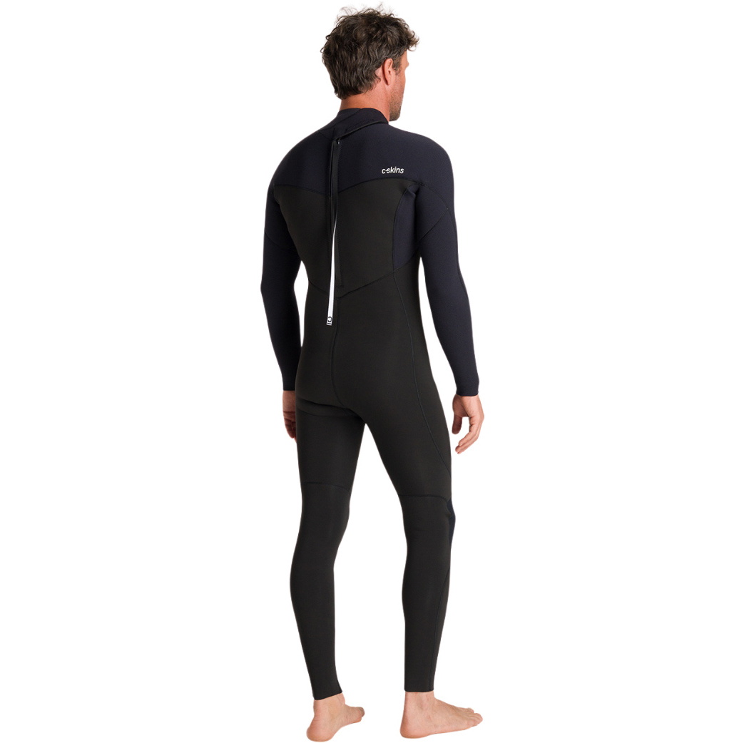 2026 C-Skins Da Uomo NuWave Session 3/2mm Back Zip Muta C-NSE32MBZ - Black / Black X / Warm Red
